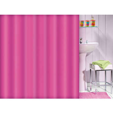 Rideau de douche 180x180 cm FLASHY coloris rose pour 12