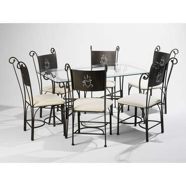 Ensemble table rectangulaire + 6 chaises CAFE pour 322