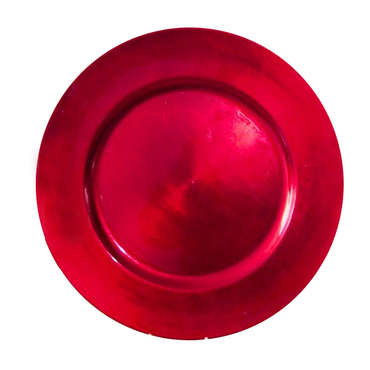 Assiette de prsentation plastique 33 cm FERIA coloris rouge pour 2