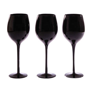 Lot de 3 verres  vin OMBRA coloris noir pour 8