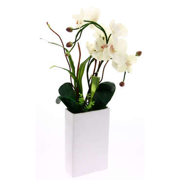 Fleur artificielle dans son vase en cramique ORCHIDEE pour 22