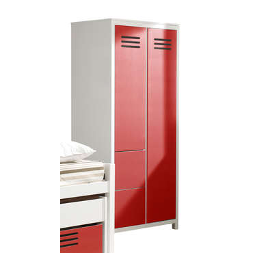 Armoire 2 portes + 2 tiroirs Atelier rouge pour 364