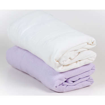 Lot de 2 draps housse 160X200 cm SUN coloris blanc lilas - blanc pour 26