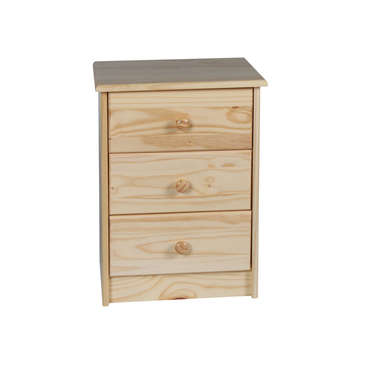 Commode 3 tiroirs en pin massif finition vernis clair STRATEGE pour 189