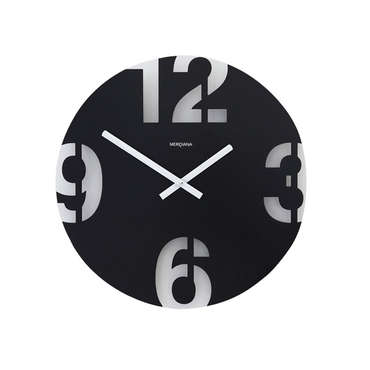 Horloge en mtal laque dcoupe chiffres MERIDIANA coloris noir pour 30