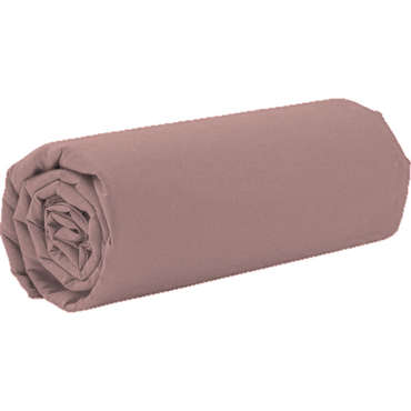 Drap housse 160X200 cm PERLA coloris vieux rose pour 16