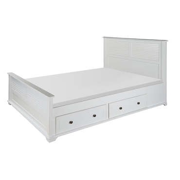 Lit 160x200 cm + 4 tiroirs de rangement LAURETTE coloris blanc pour 399