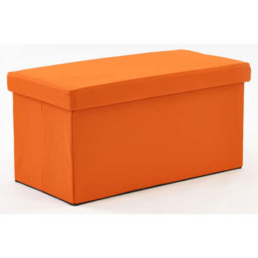 Pouf coffre pliant SUNNY coloris orange pour 50