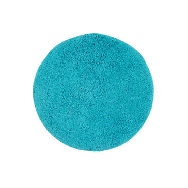 Tapis de salle de bain rond 60 cm CLEMENTINE coloris bleu pour 6