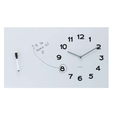 Horloge Pure White Board av feutre noir - 60 x 35 x 3.5cm KA5218 pour 50
