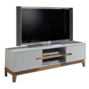 Meuble TV 2 tiroirs SANDY coloris blanc/naturel pour 495