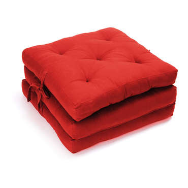 Futon-pouf 3 plis Coloris rouge pour 99