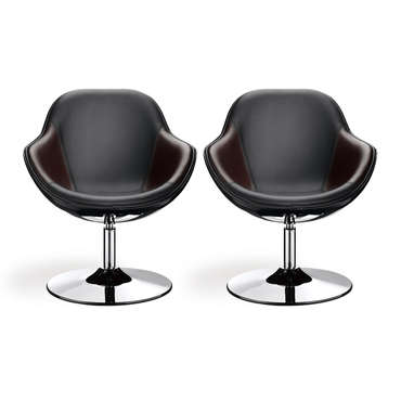 Lot de 2 fauteuils MARIO coloris noir/chocolat pour 497